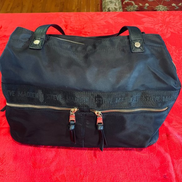 Steven by Steve Madden Large Black Nylon Tote Bag/Purse - Picture 2 of 16